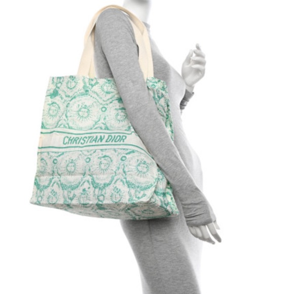 NWT DIOR DIORIVIERA Canvas Tote Turquoise - Picture 2 of 5